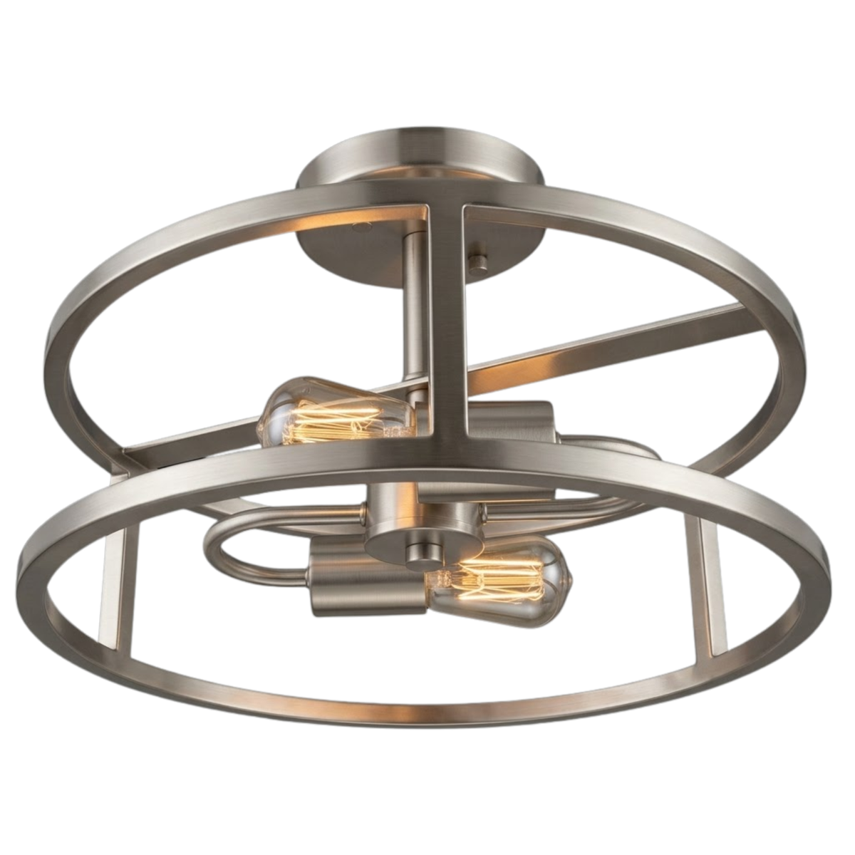 Vivio Charles 2-Light Round Open Dual Mount - Brushed Nickel