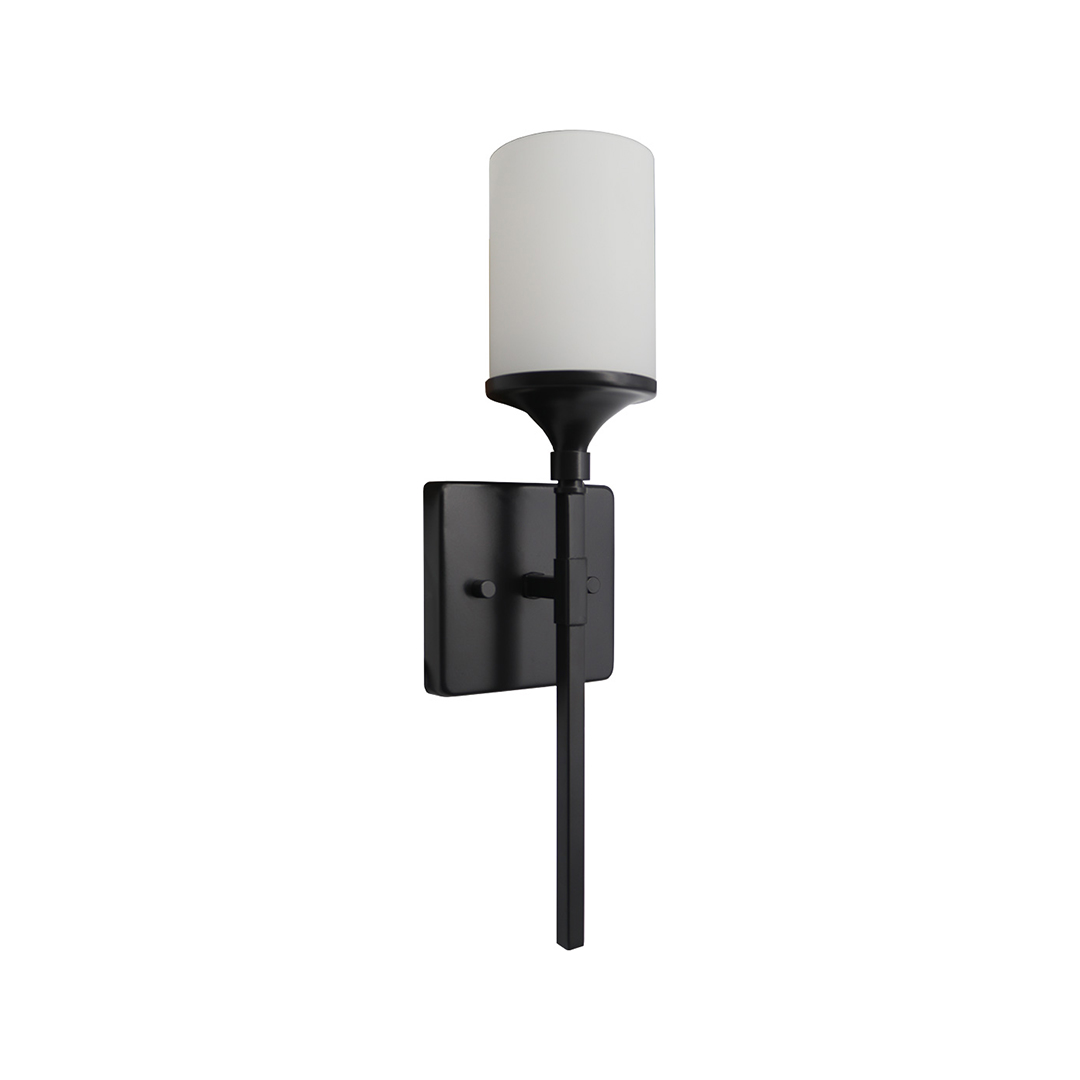 1-Light Frosted Glass Wall Sconce - Dark Brronze