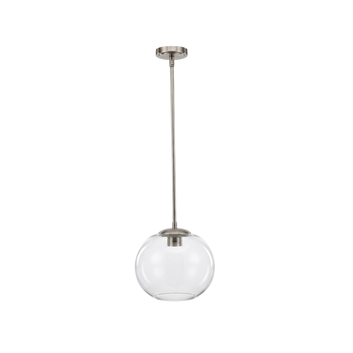 Oval Clear Glass Pendant Brushed Nickel