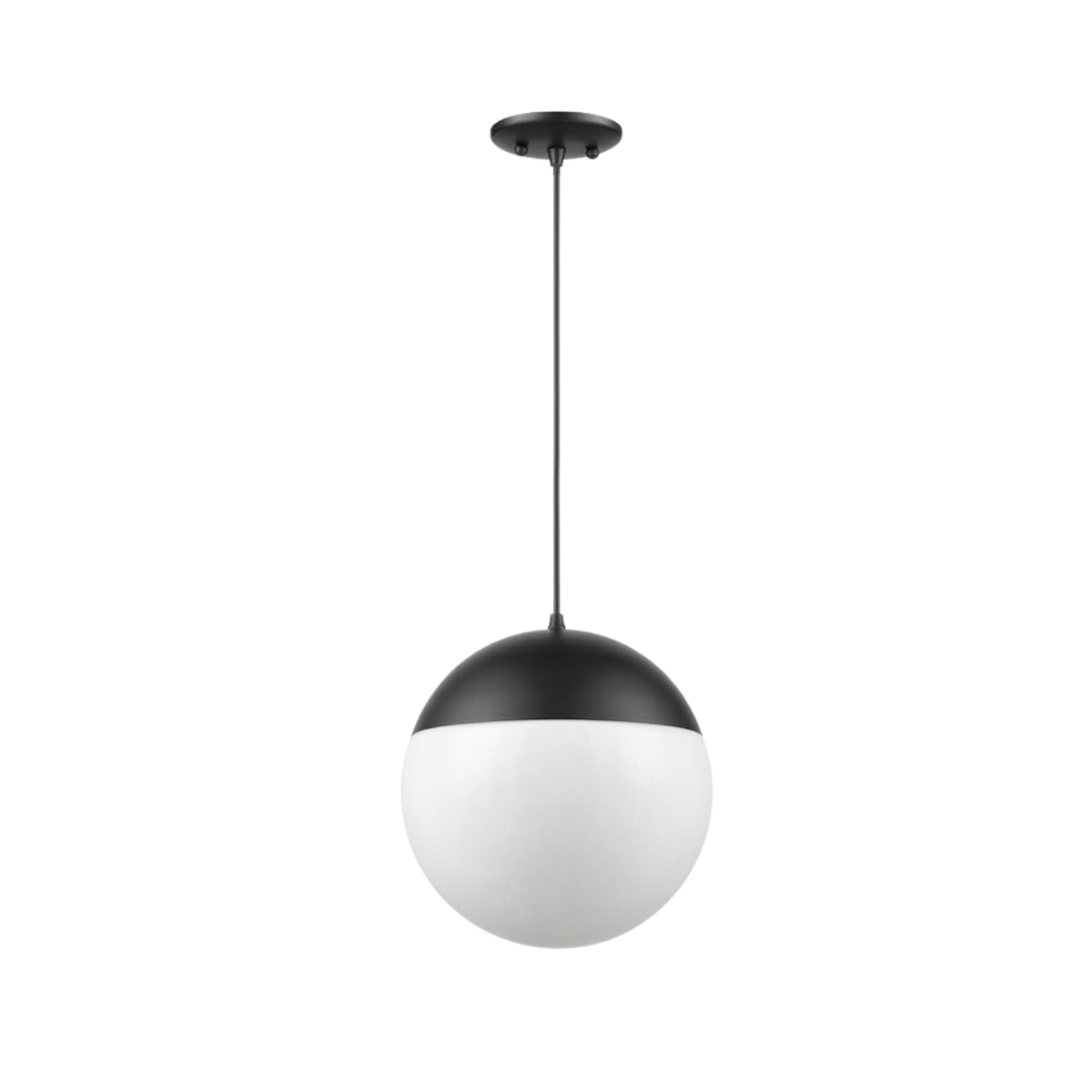 1-Light Pendant With Frosted Glass Matte Black