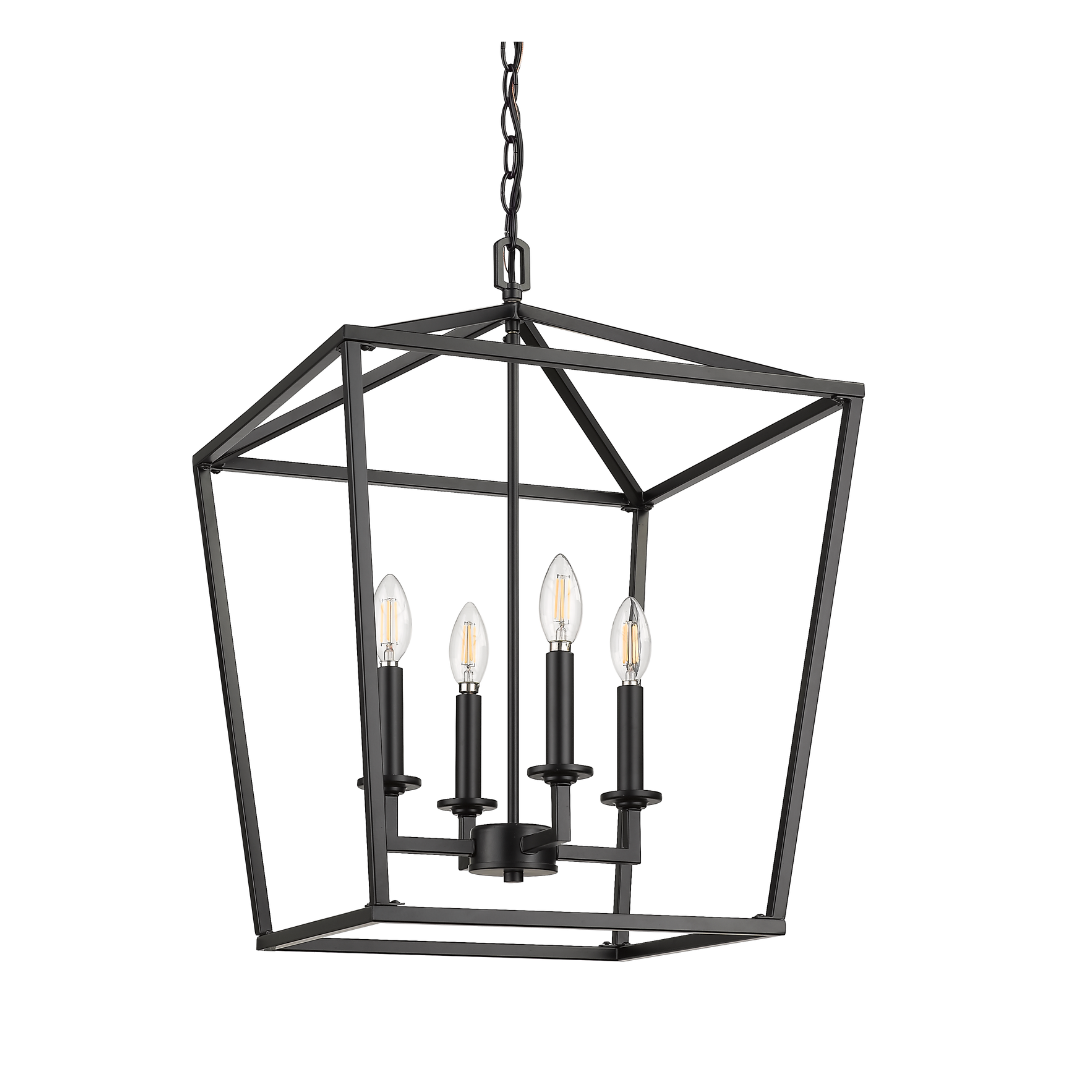 Black 4 Light Chandelier