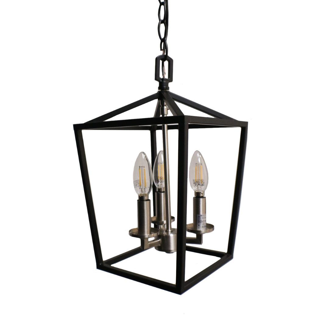 3 Light Chandelier Black Nickel