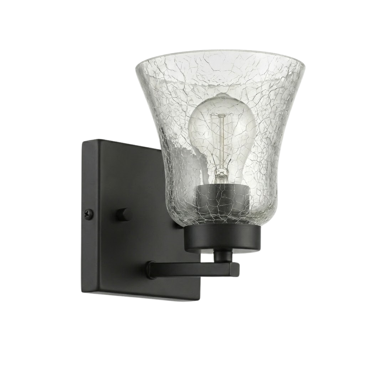 Mincio 1-Light Crackle Taper Glass Sconce