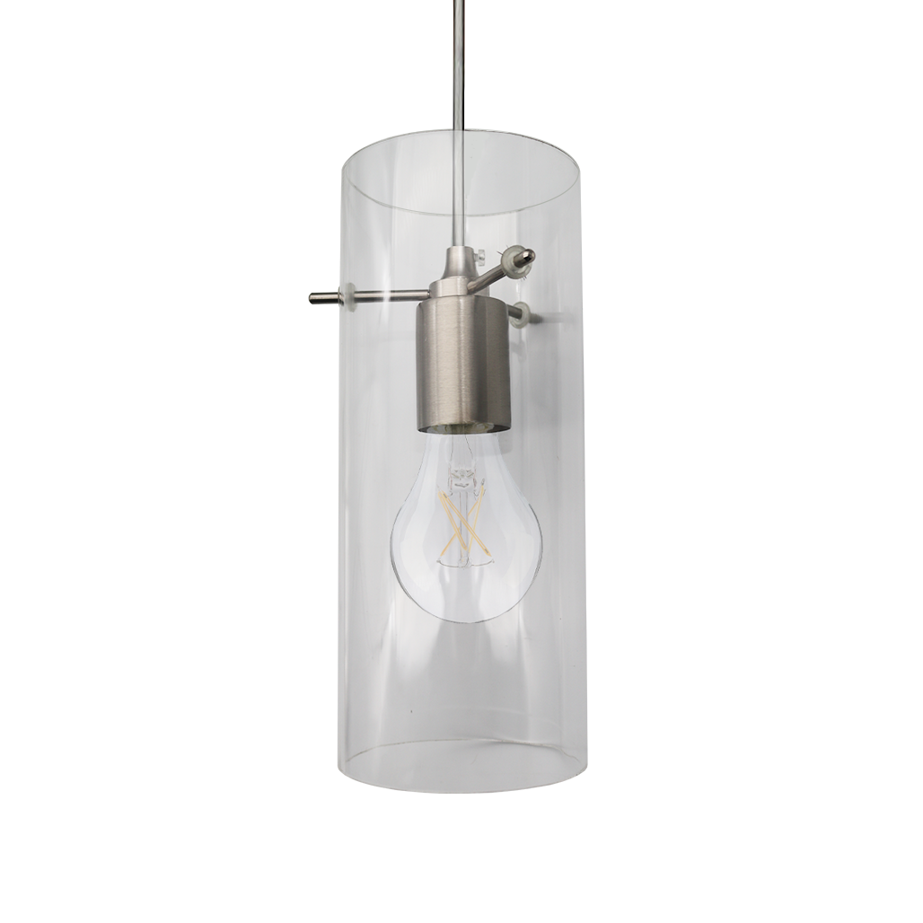 1-Light Glass Pendant Brushed Nickel