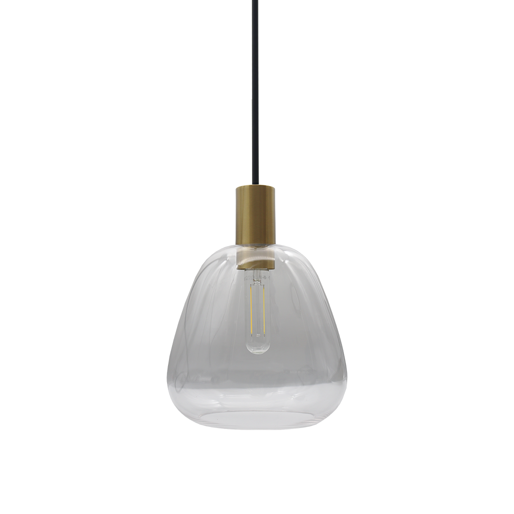 1-Light Beehive Pendant Matte Black/Matte Gold