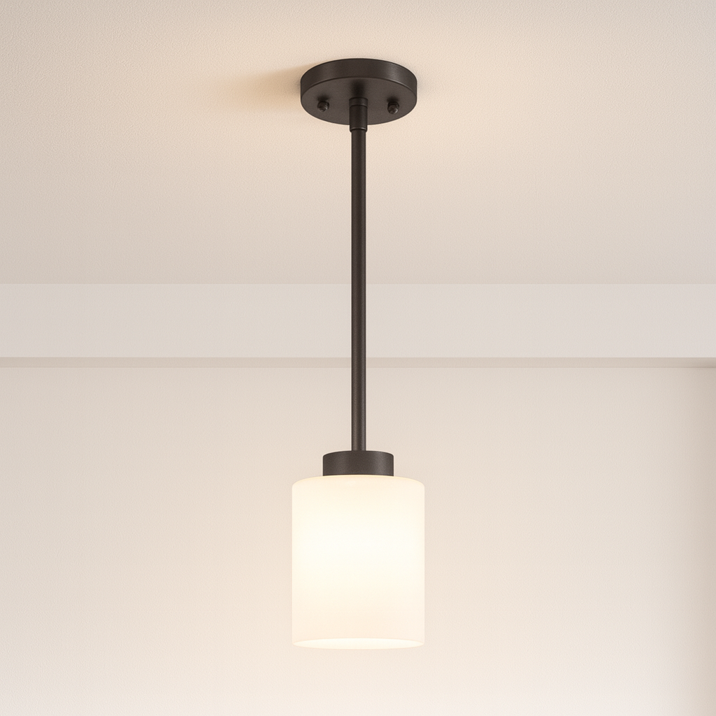 Mincio 1-Light White Glass Mini Pendant - MB