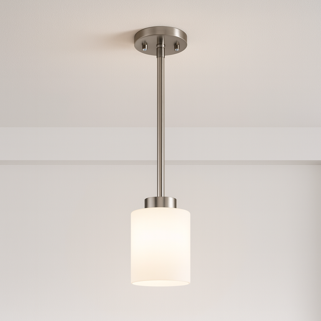Mincio 1-Light White Glass Mini Pendant - NK