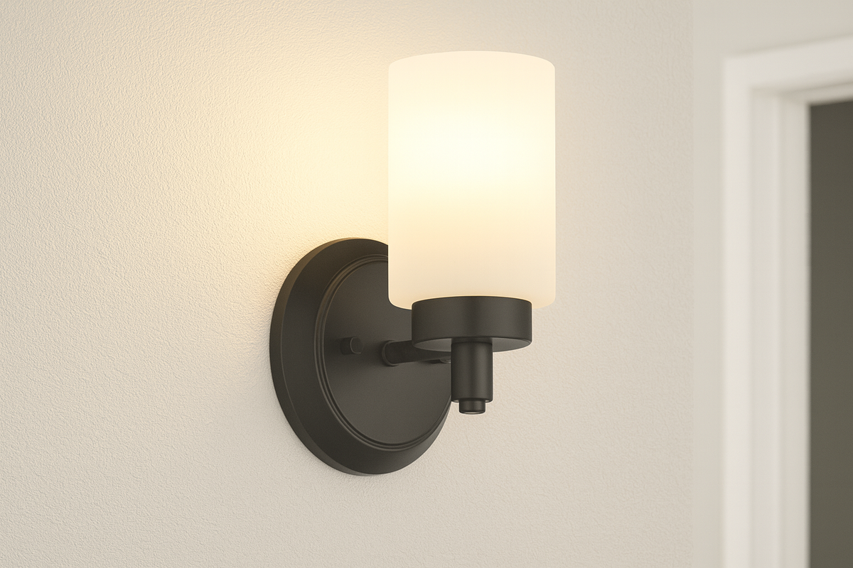 Mincio 1-Light White Glass Sconce - MB