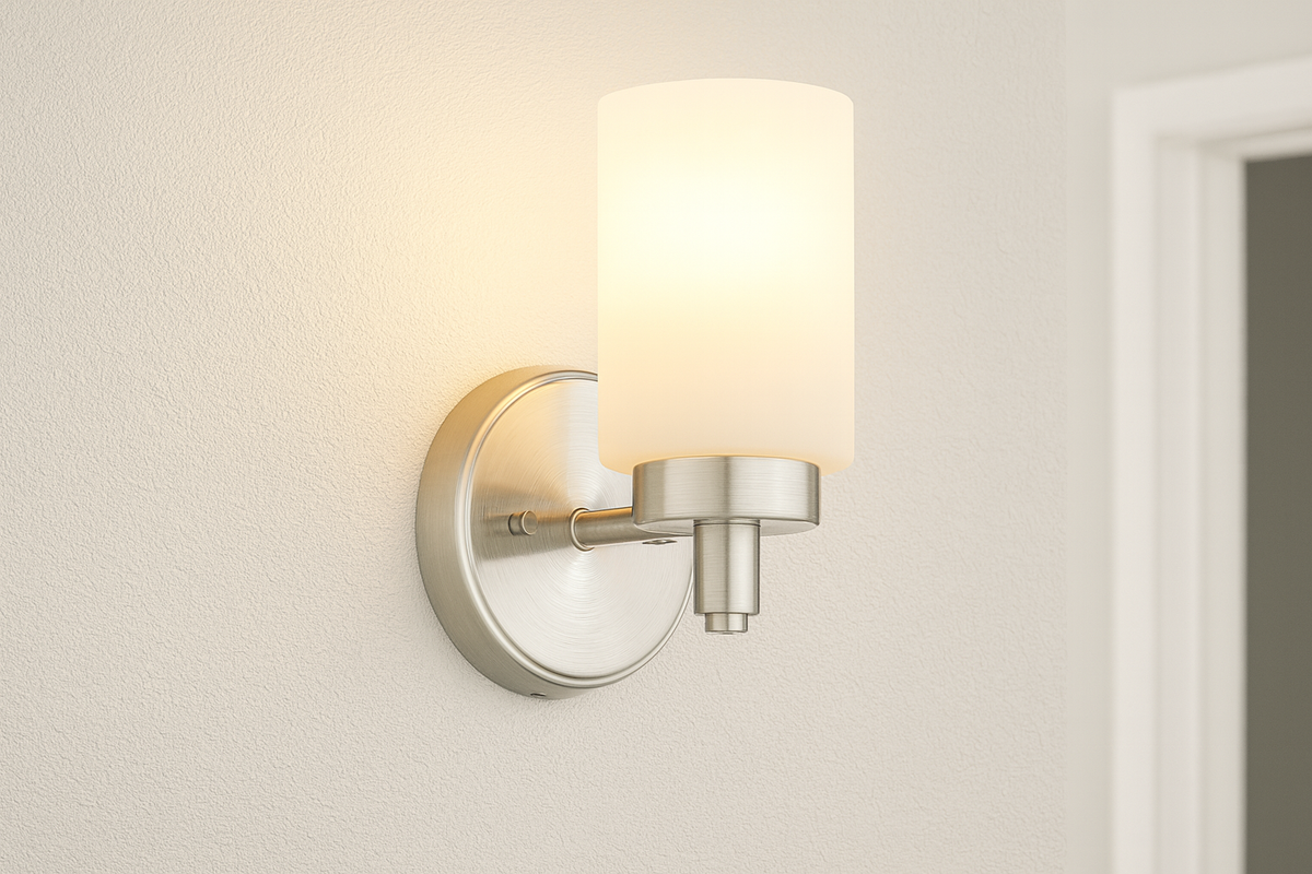 Mincio 1-Light White Glass Sconce - NK