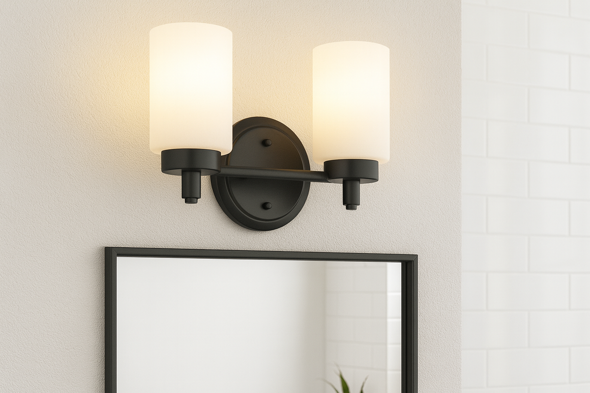 Mincio 2-Light White Glass Vanity - MB