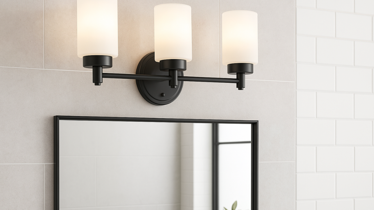 Mincio 3-Light White Glass Vanity - MB