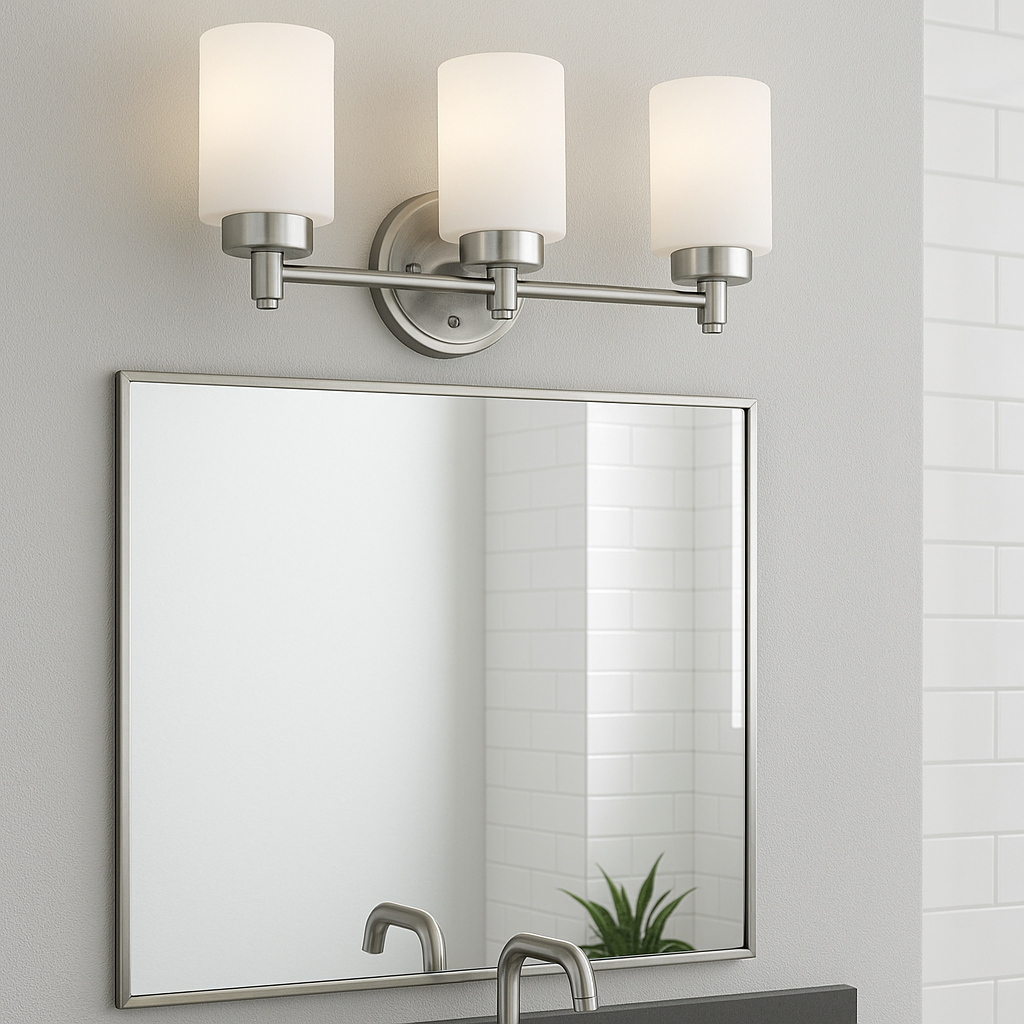 Mincio 3-Light White Glass Vanity - NK