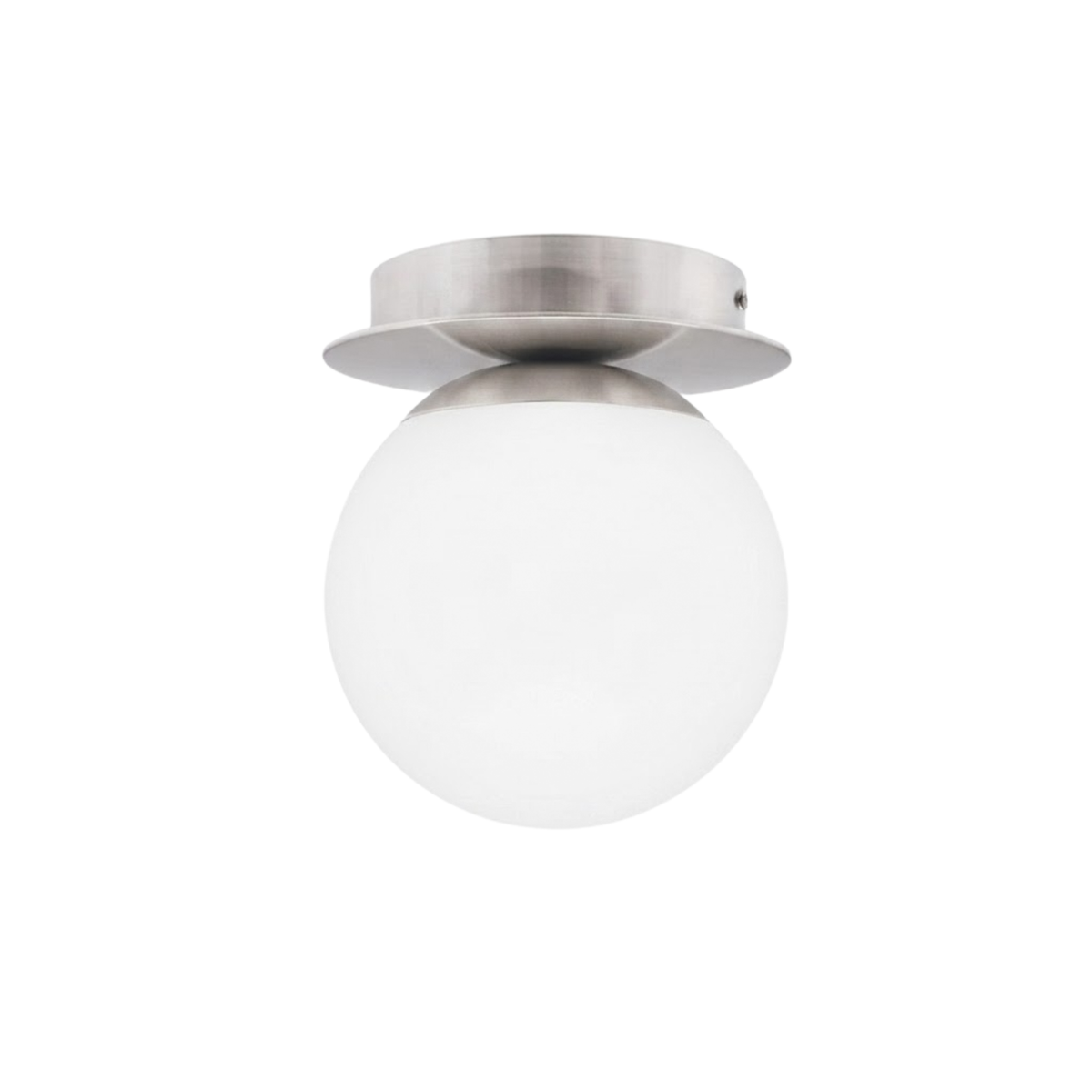 1-Light Globe Flush Mount Brushed Nickel