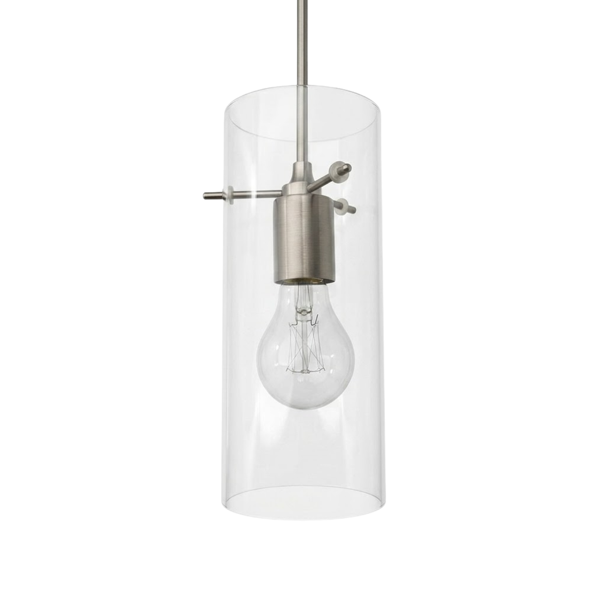 1-Light Glass Pendant Brushed Nickel