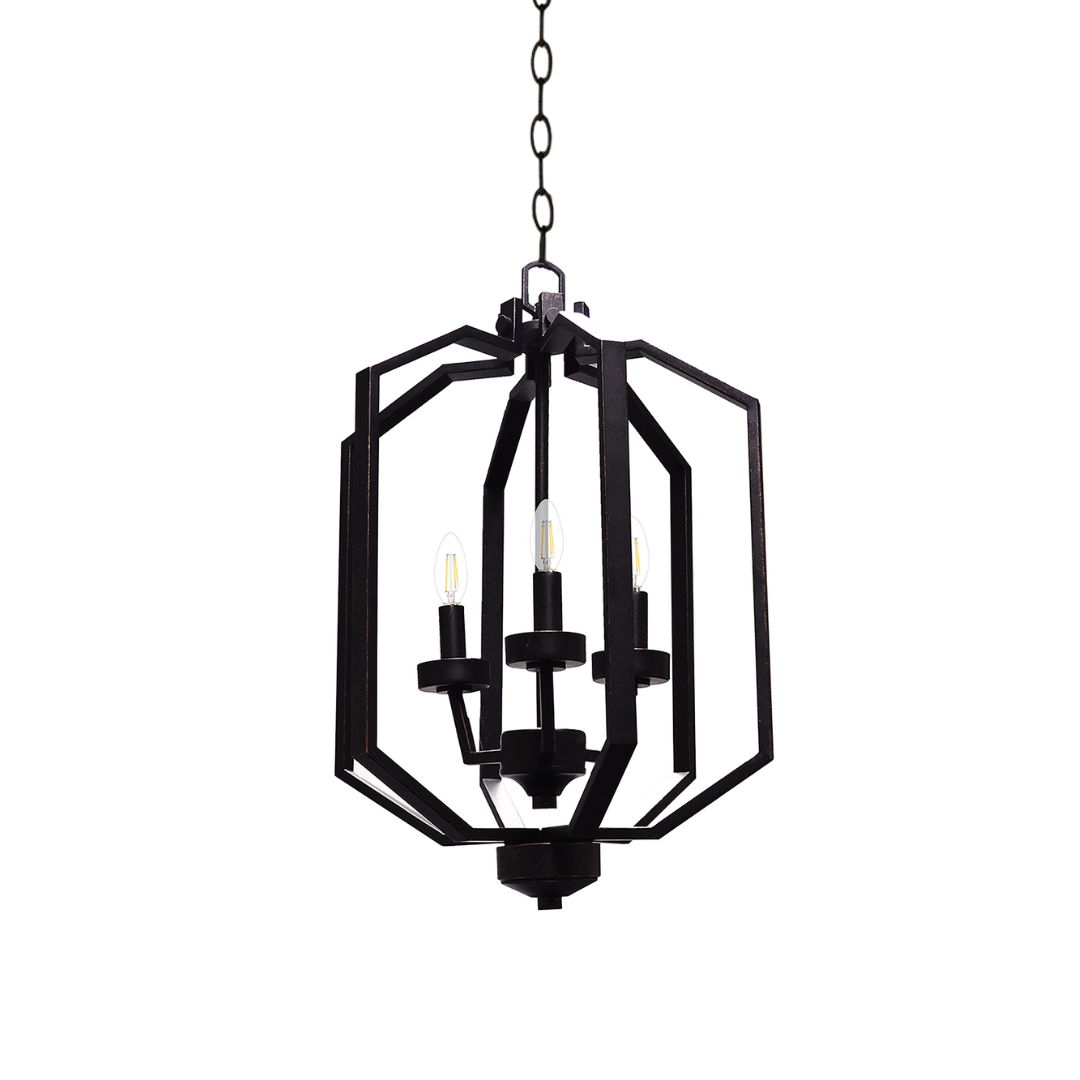 Black 3 Light Chandelier