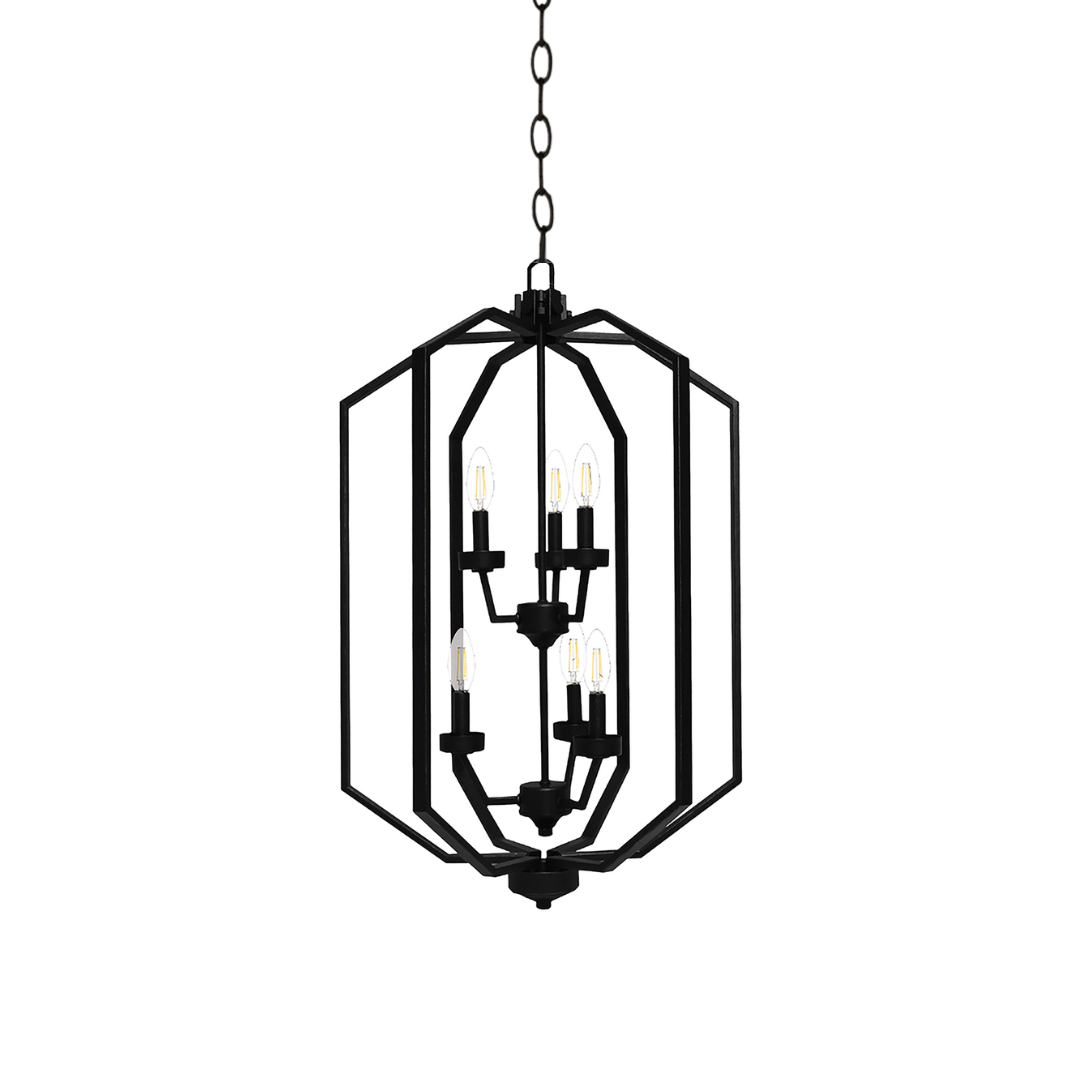 Black 6 Light Chandelier