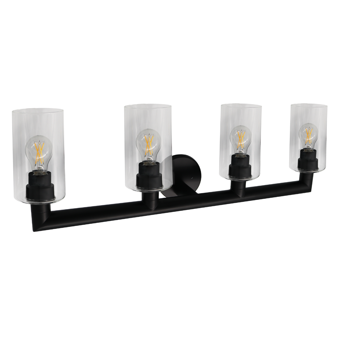 4 Bulb Black Vanity Light