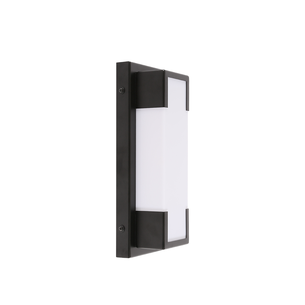 Aluminum &amp; Glass LED Wall Sconce - Matte Black 15W 3000K