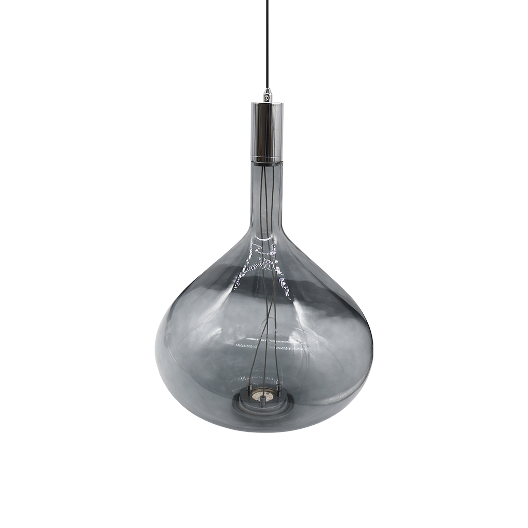 1-Light Smoky Glass Pendant