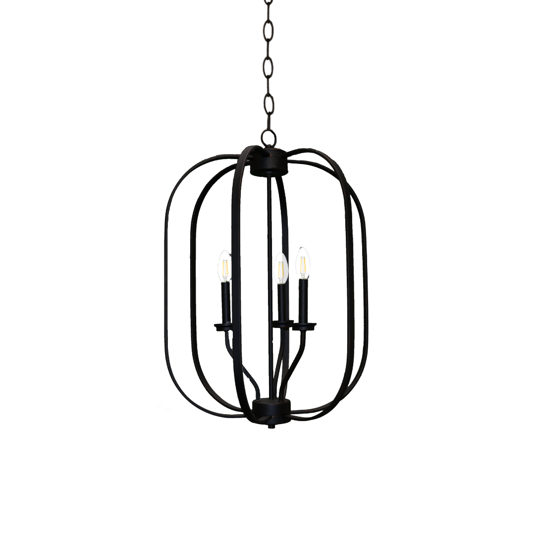 Black 3 Light Chandelier