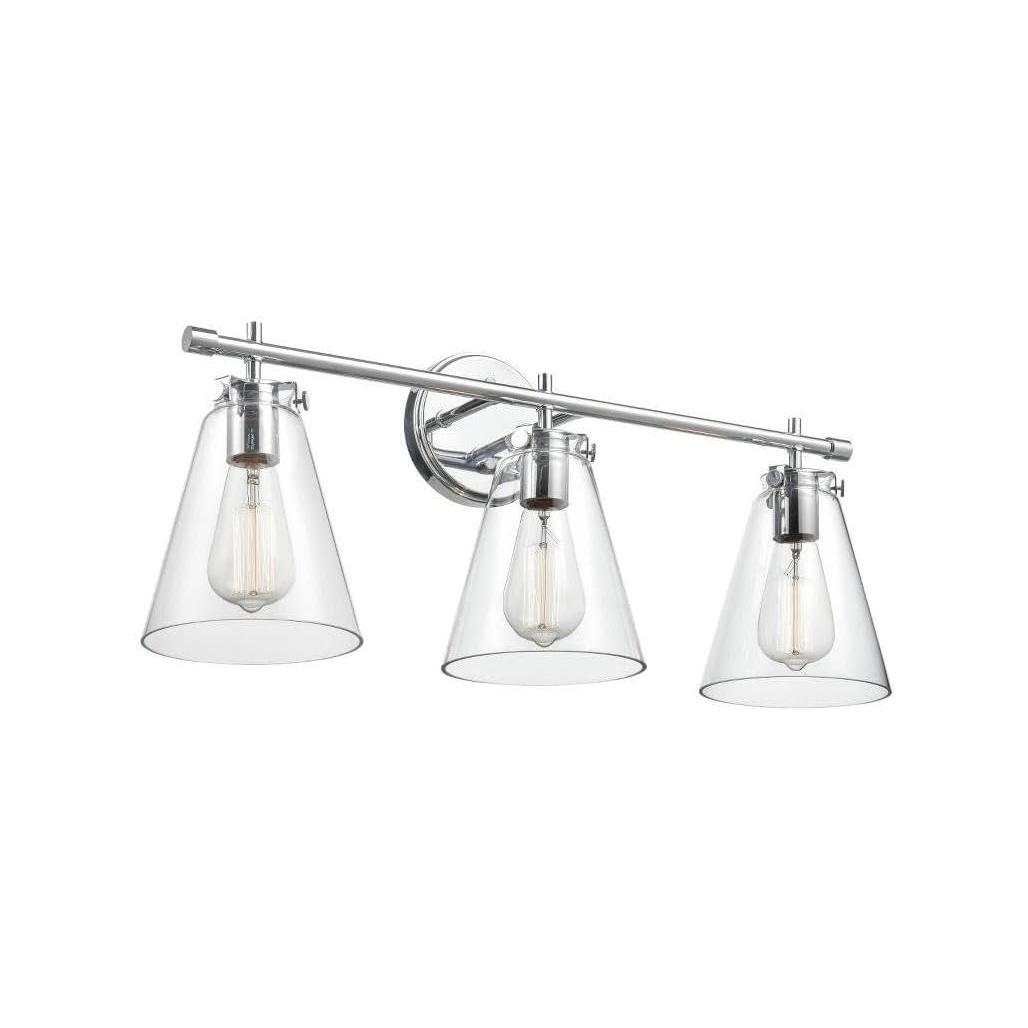 3-Light Cone Vanity Brushed Nickel